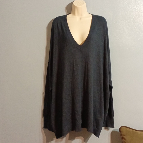 DG2 by Diane Gilman women's 3XL charcoal gray light weight sweater - Picture 4 of 17